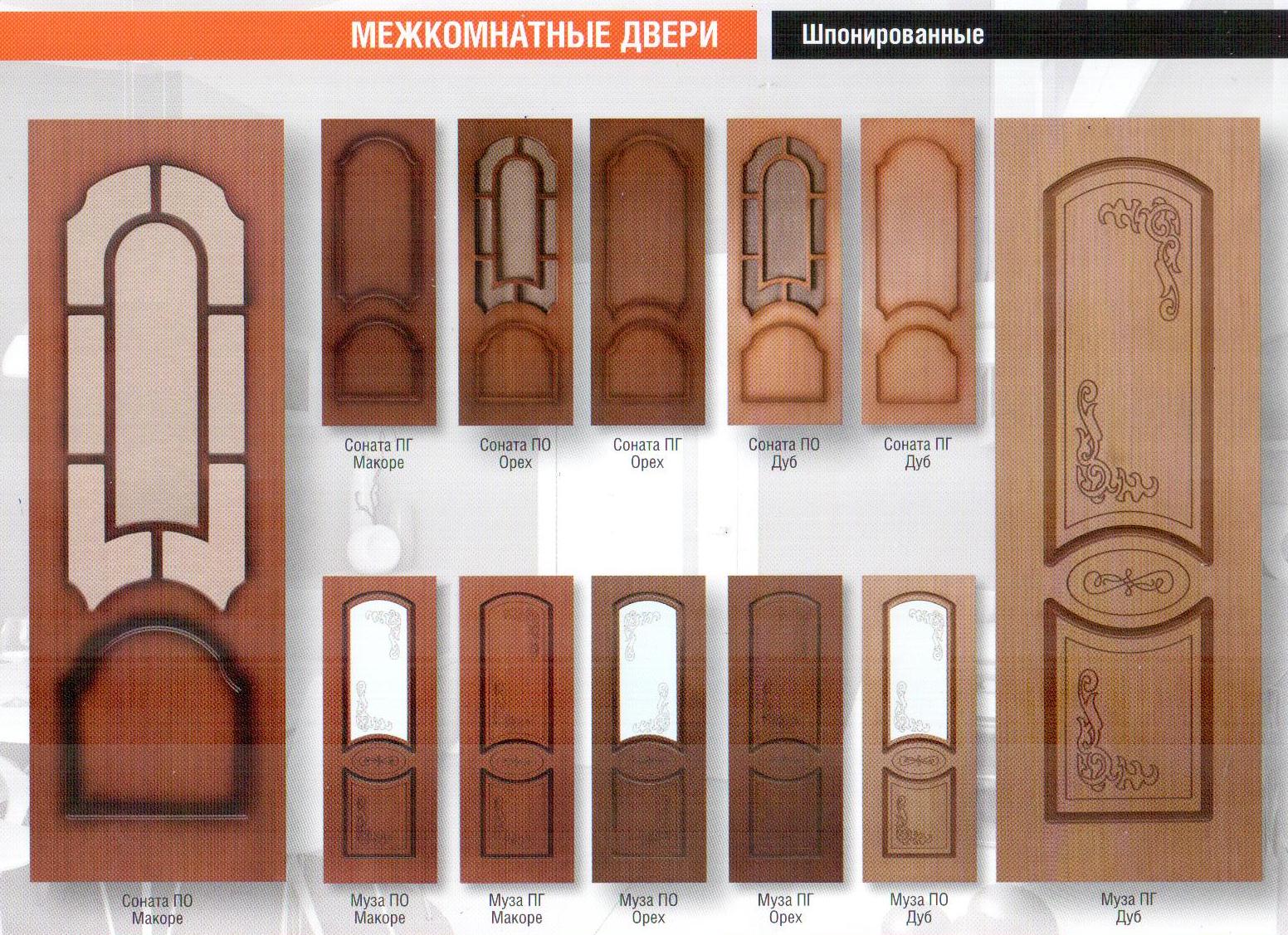 Шпонированные двери из древесины ценных пород